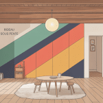 espace sous pente avec rideau sous pente stylisé