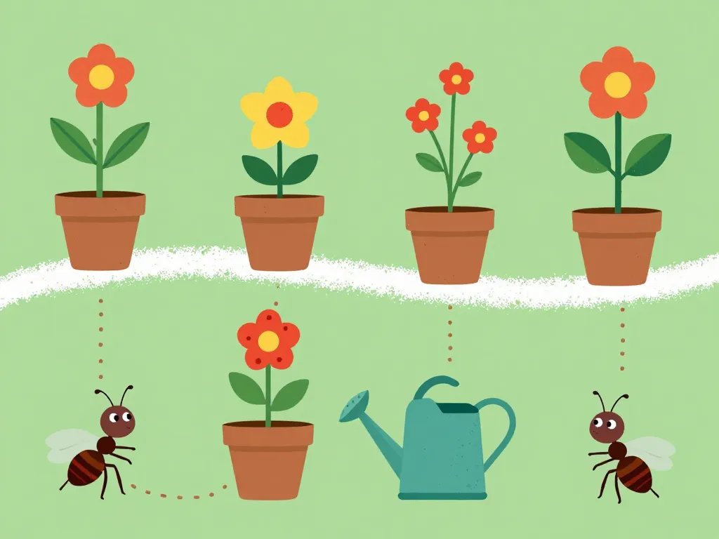 bicarbonate fourmis jardin barrière pots