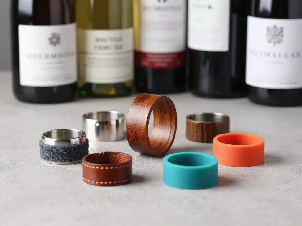 anneau bouteille de vin choix matériaux design