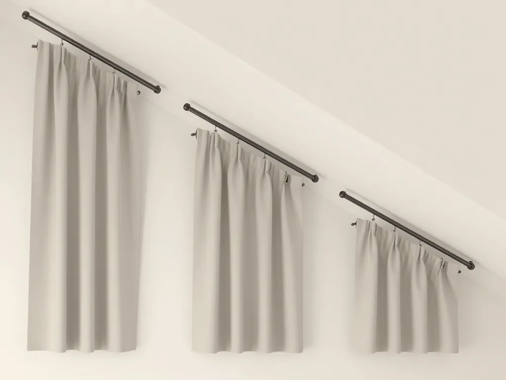 différents systèmes de pose rideau sous pente sur schéma