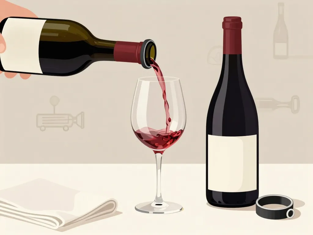 anneau bouteille de vin anti goutte en action