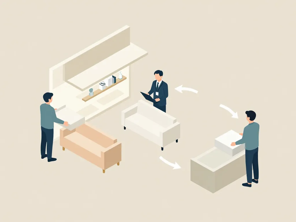 schéma clair fonctionnement dépôt vente Seguin Meubles