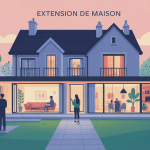 faire une extension de maison illustration visuelle moderne