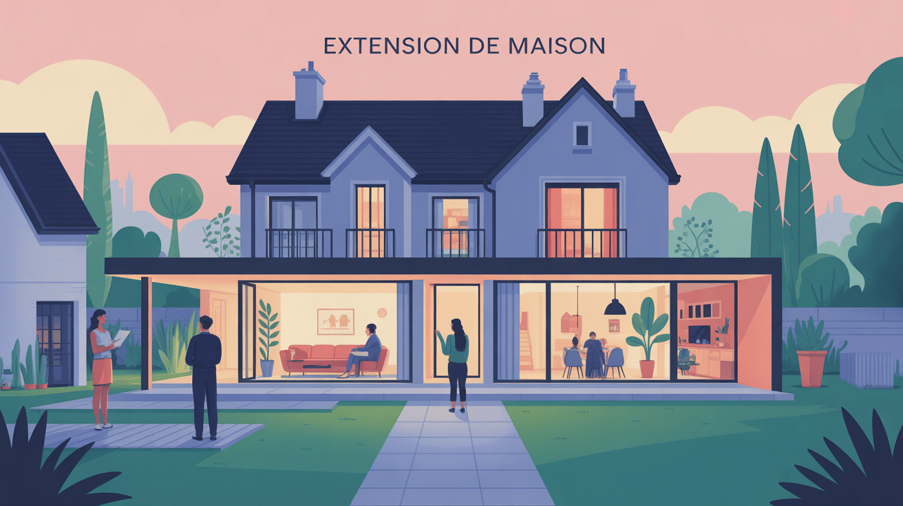 faire une extension de maison illustration visuelle moderne