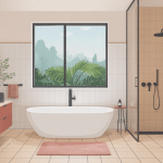 Illustration installation de salle de bain moderne épurée