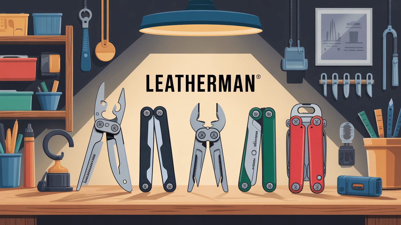 illustration leatherman outils multifonctions en atelier moderne