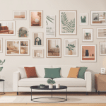 mur de photos personnalisé dans salon moderne