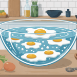 Illustration des oeufs qui flottent à la cuisson dans un saladier
