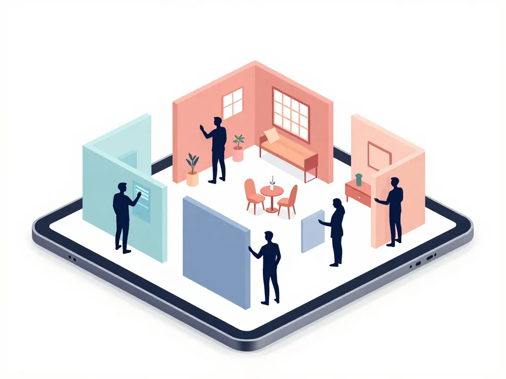 scene plan3d appartement interactif sur tablette