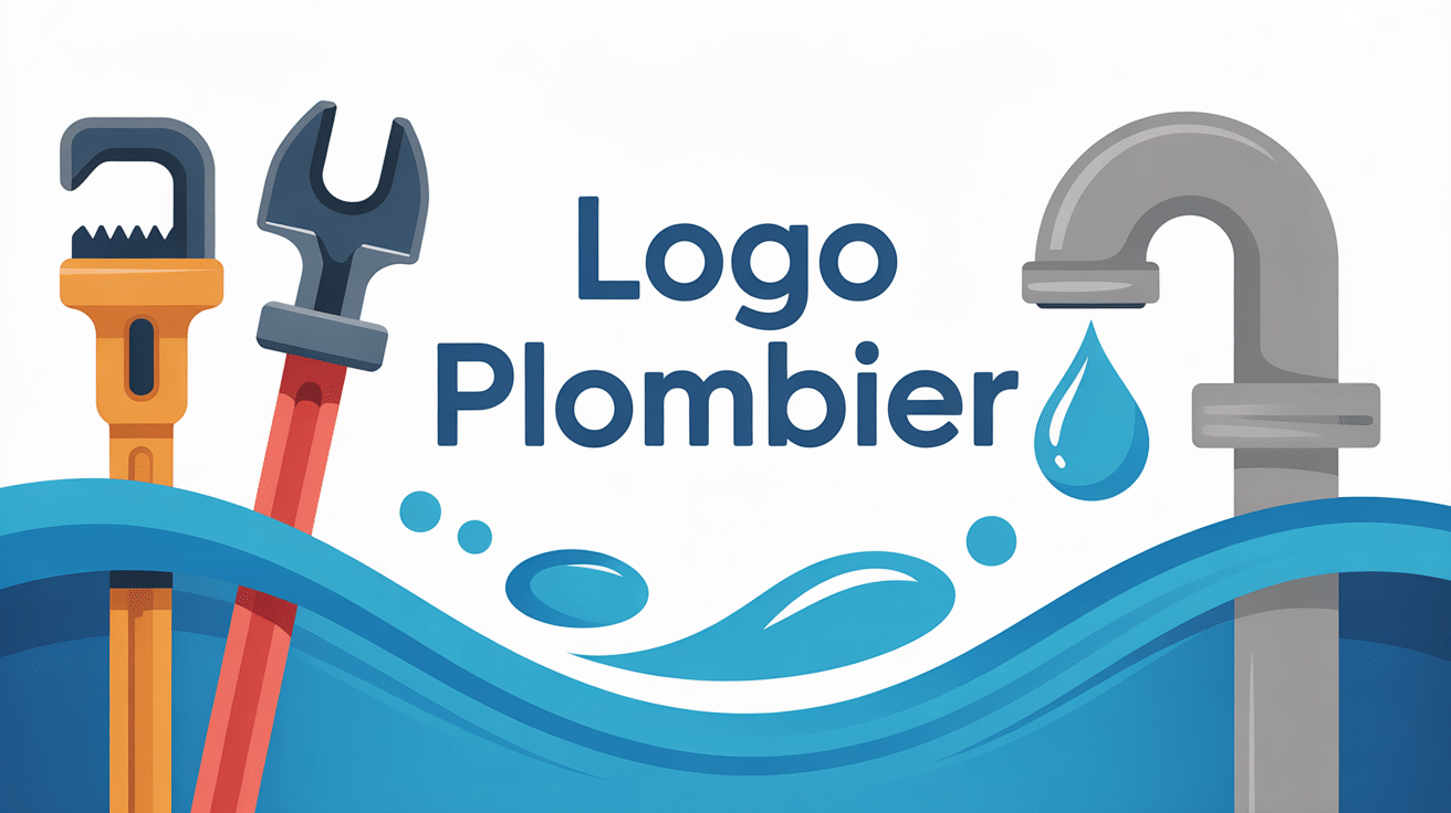 plombier logo illustration outils modernes