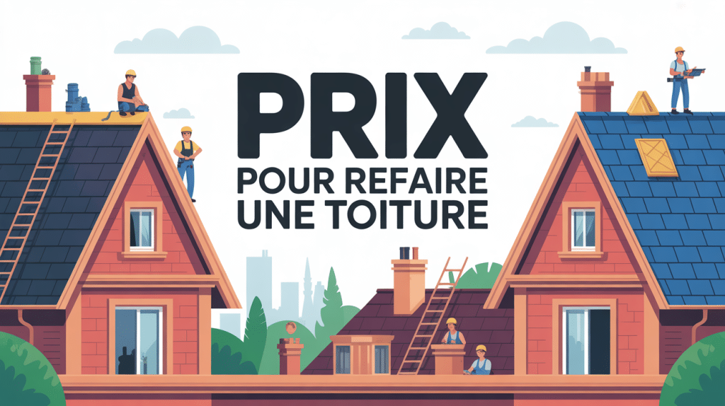 prix pour refaire une toiture vue aérienne matériaux ouvriers
