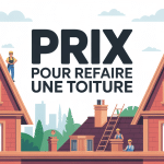 prix pour refaire une toiture vue aérienne matériaux ouvriers