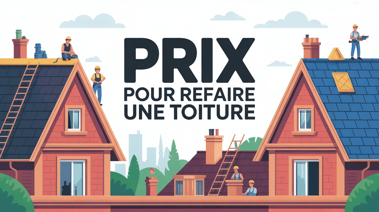 prix pour refaire une toiture vue aérienne matériaux ouvriers