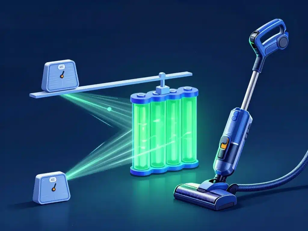 Puissance aspirateur balai équilibre batterie autonomie
