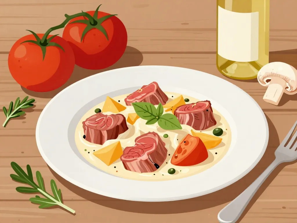 Quel vin avec du veau Marengo, explication visuelle des ingrédients