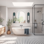 refaire salle de bain illustration moderne lumineuse