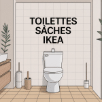 Illustration toilettes sèches Ikea style scandinave minimaliste
