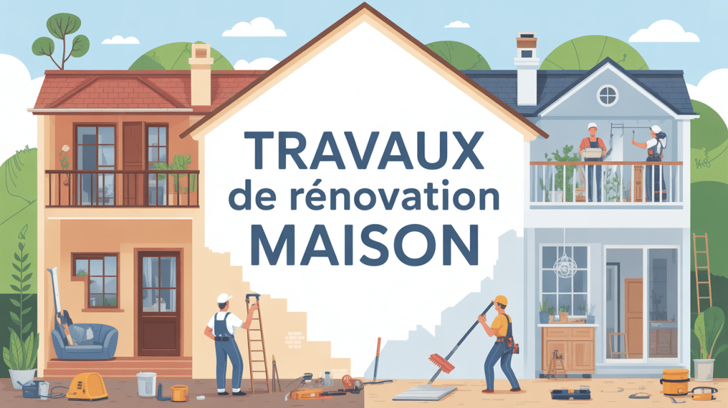 Illustration transformation travaux de rénovation maison