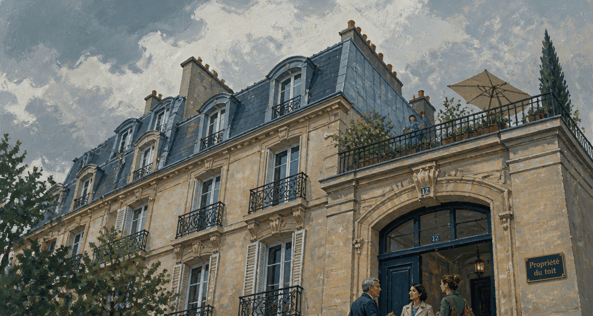 a qui appartient le toit dans une copropriété immeuble haussmannien terrasse