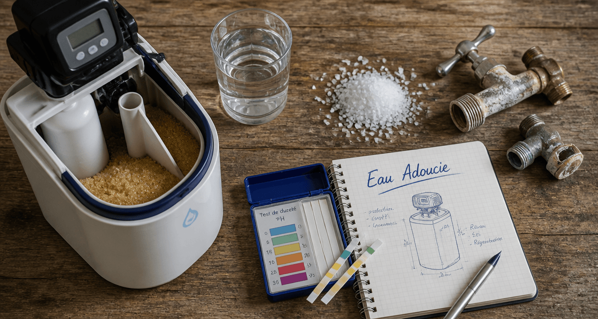adoucir eau avec adoucisseur et test