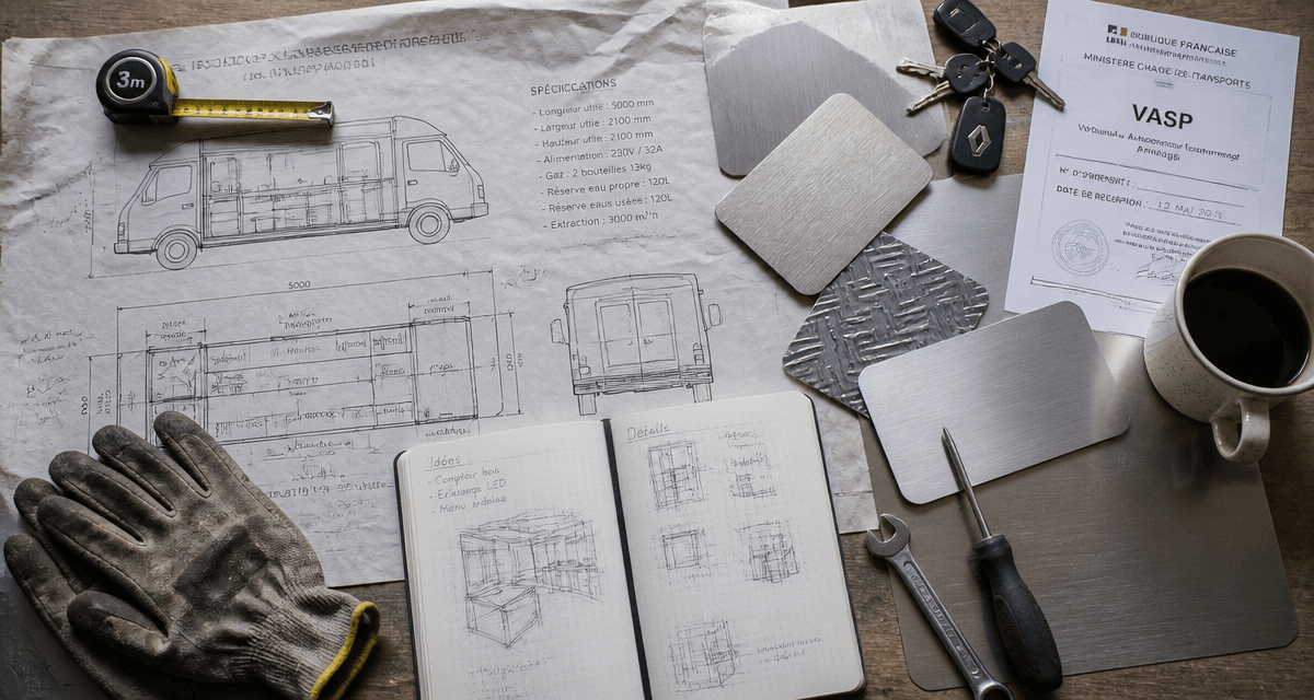 aménagement food truck plan travail VASP