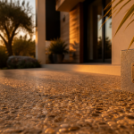 beton lavé terrasse vue texture granulats