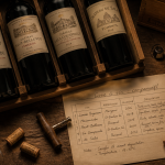 cave à vin : comparatif sur table avec bouteilles