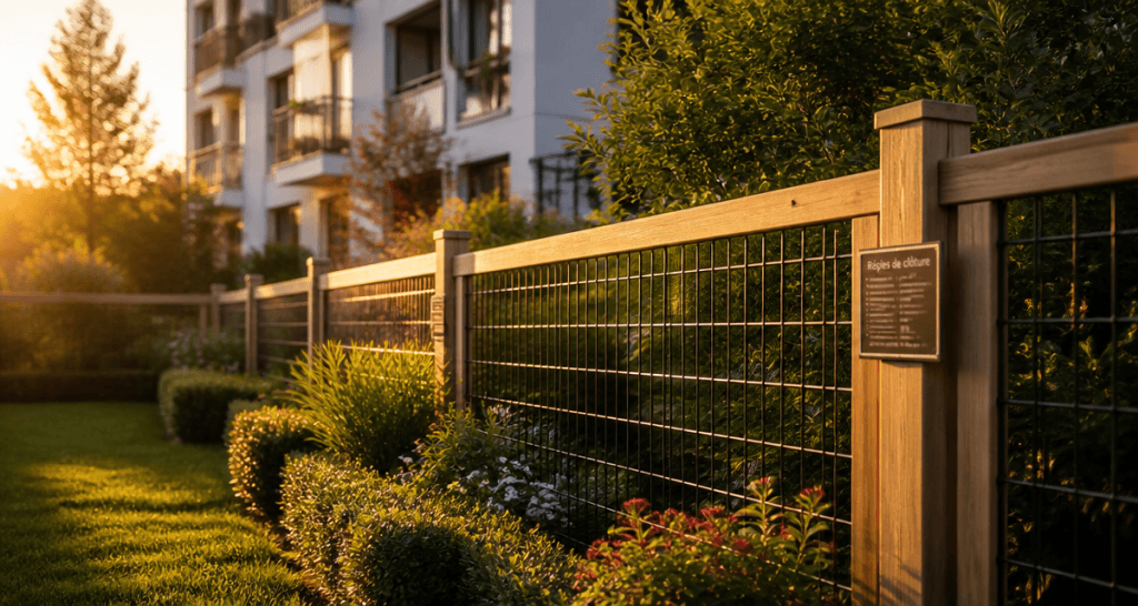 clôture jardin privatif copropriété bois grillage haies
