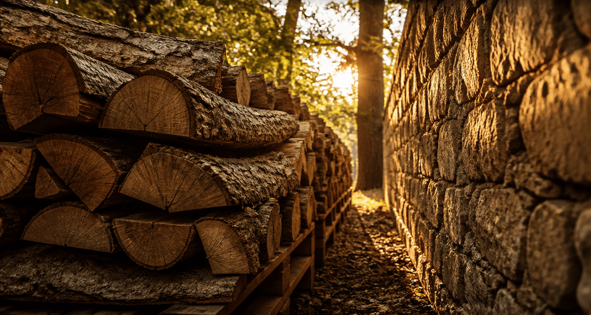 comment ranger du bois empilé sur palettes à 10 cm du mur