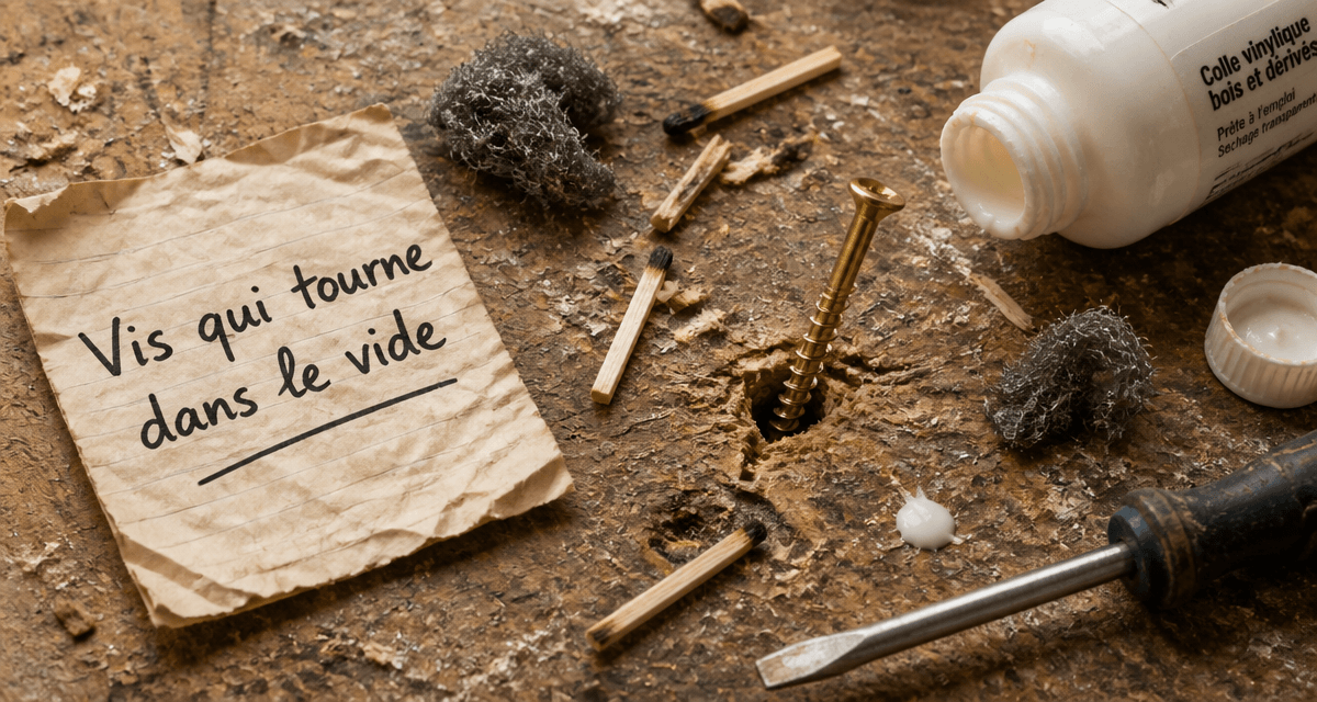 comment serrer une vis qui tourne dans le vide bois sur plan de travail