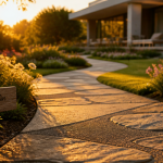 dalle allee de jardin en pierre et beton