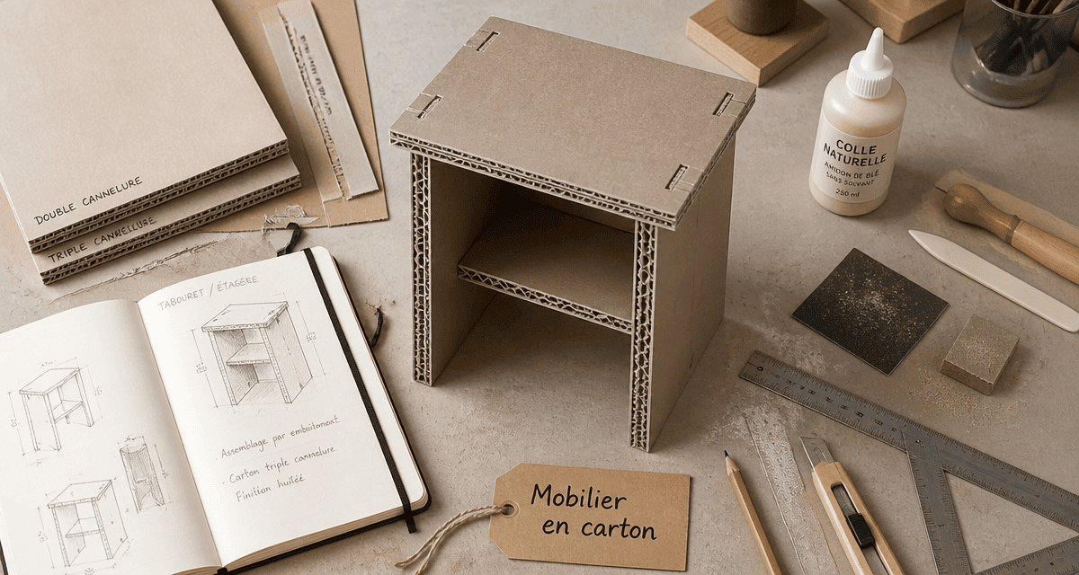formation meubles en cartons plan de travail atelier