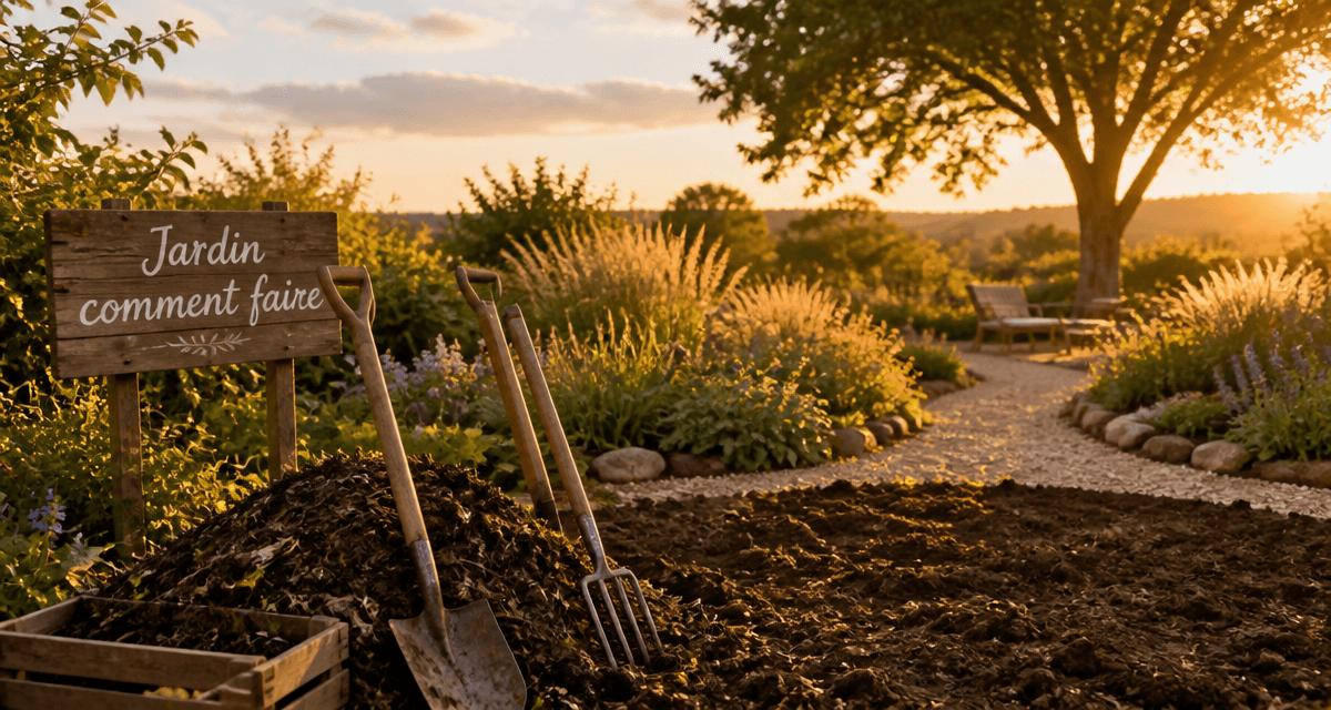 jardin comment faire, aménagement extérieur, outils, plantes