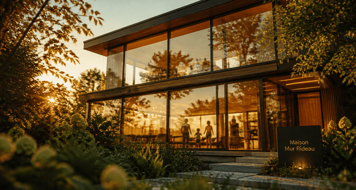 maison mur rideau façade vitrée moderne