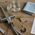 melangeur robinet cuisine chromé démonté et outils