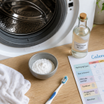 nettoyage tambour machine à laver avec bicarbonate vinaigre brosse