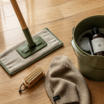nettoyer parquet vitrifié savon noir seau balai