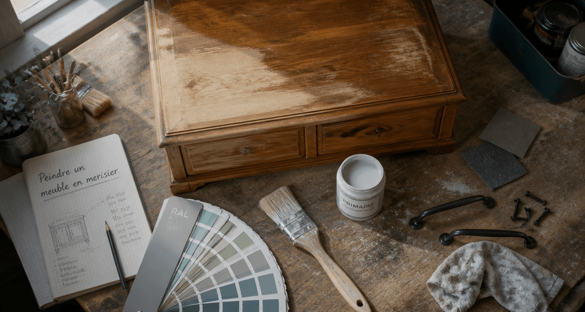 peindre un meuble merisier outils rénovation