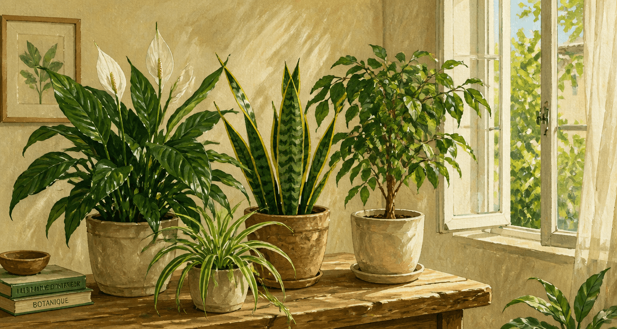 plantes d interieur depolluante sur table