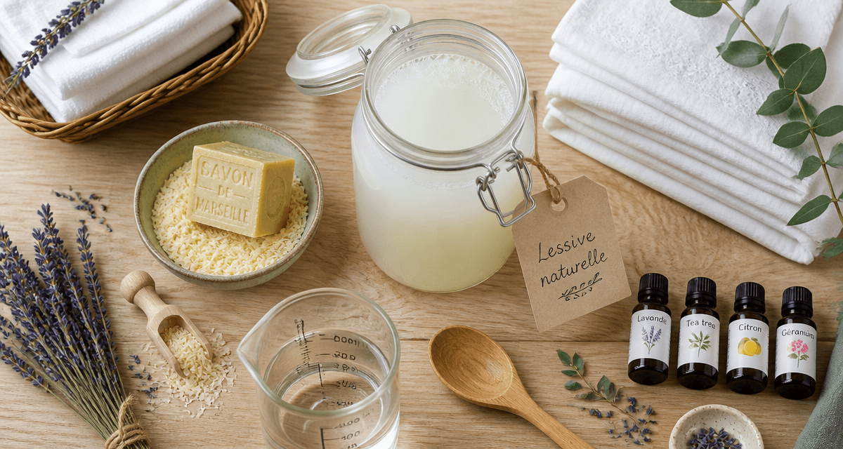 quelle huile essentielle pour lessive maison bocal linge savon