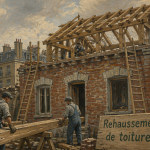 rehausser toiture maison ancienne chantier