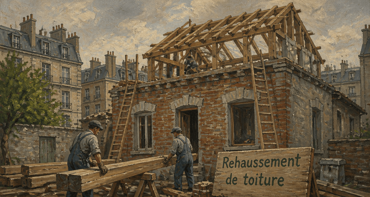 rehausser toiture maison ancienne chantier
