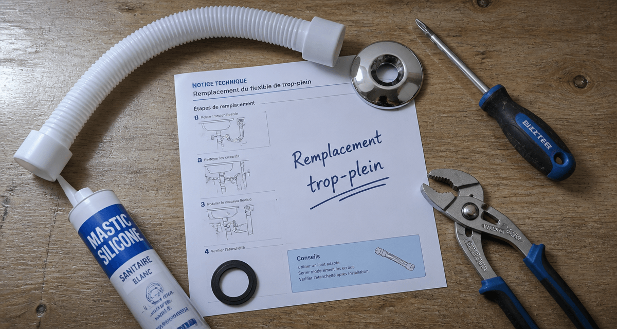 outils flexible trop plein baignoire