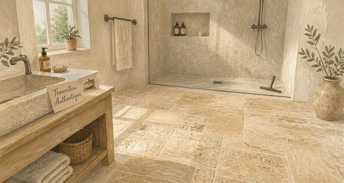 travertin salle de bain inconvénients douche et sol