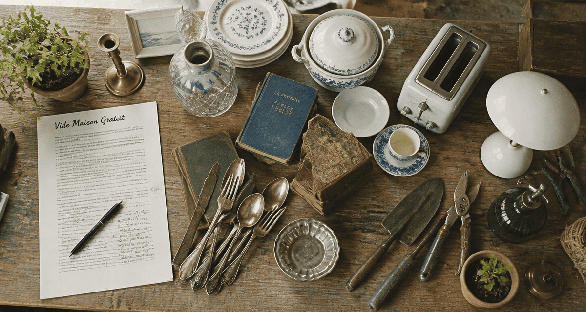 vide maison gratuit objets vintage table