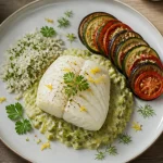 accompagnement pour cabillaud sur fondue de poireaux et tian de légumes