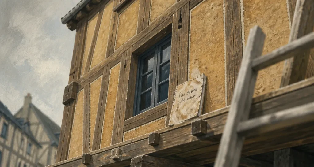 Colombage maison : façade en chêne et torchis, rénovation thermique