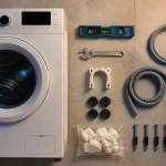 Installer machine à laver : niveau à bulle et tuyaux pour éviter les fuites