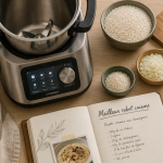 Meilleur robot cuisine avec ingrédients risotto sur plan de travail