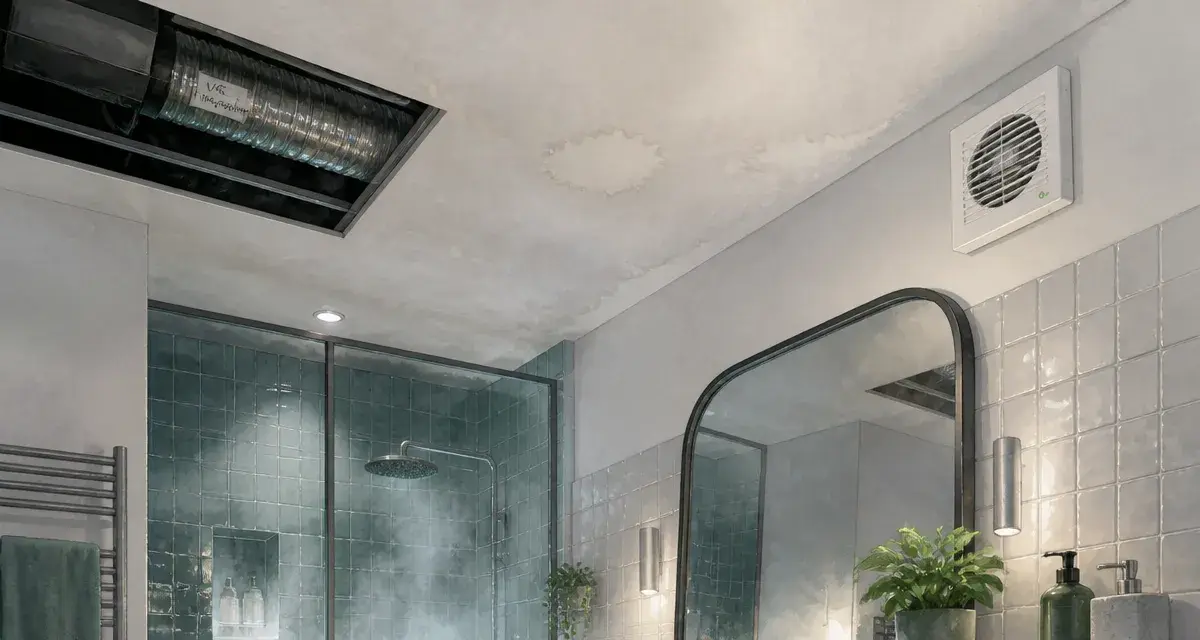 VMC dans salle de bain 80 mm pour évacuer l’humidité du plafond
